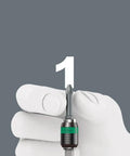 Hand holding bit from 7 Piece Tap Bits Set With Rapidaptor Quick Change Technology, One Quarter Inch Drive Hex Shank Tapping Drill Bits