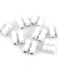 Heavy Duty 100 Piece Two Pin Push Wire Terminal Block Kit 10A 220V White Spring Clamp Quick Wire Connector with Flame Retardant Plastic