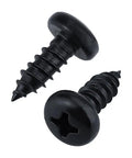 Pro Grade Phillips Pan Head Self Tapping Screws, Black Coated 304 Stainless Steel Tek Fasteners built for wood and sheet metal use.