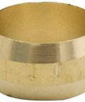 Brass compression sleeve ferrule for 3/8 in OD tubing, close-up view