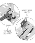 Close-up of Soft Close 45 Degree Cabinet Door Hinges With Spring Loaded Tip-Out Pivot For Furniture in iron, silver finish.