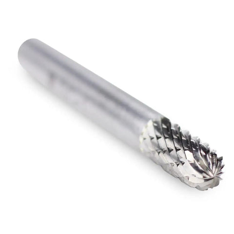 Double Cut Tungsten Carbide Burr For Die Grinder Rotary Tool Bit with 1/4 Inch Shank, 1/4 Inch Cut Diameter, 5/8 Inch Cut Length