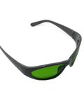Straight Up Legit Infrared Laser Protective Glasses Built Dang Tough With Heavy Duty Nd Yag Laser Safety Eyewear, green lenses, side view.