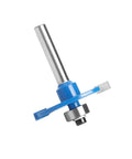 Kick Ass Biscuit Cutter Tool For T Slot Joinery With 6Mm And 6.35mm Shanks, featuring durable blue design and steel shank.