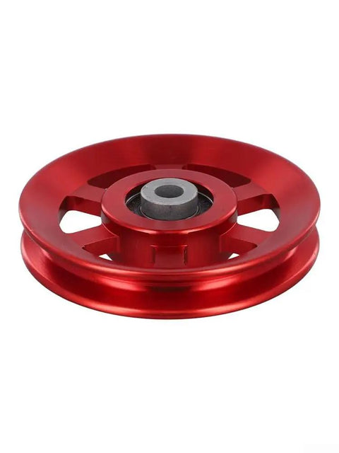 Cable Pulley Wheel Replacement For Home Gym Equipment With CNC Aluminum Pulley Block And 6202RS Quiet Bearing, Adjustable 75 To 114mm Workout Pulley Roller In Black And Red, High Strength AL6061 Build For Smooth, Quiet, Long Lasting Gym Repairs, red pulley wheel