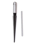 Bridge Pin Hole Reamer, Tapered 5 Degree, Six Flute Luthier Tool For Acoustic Guitars with handle and metal rod, front view