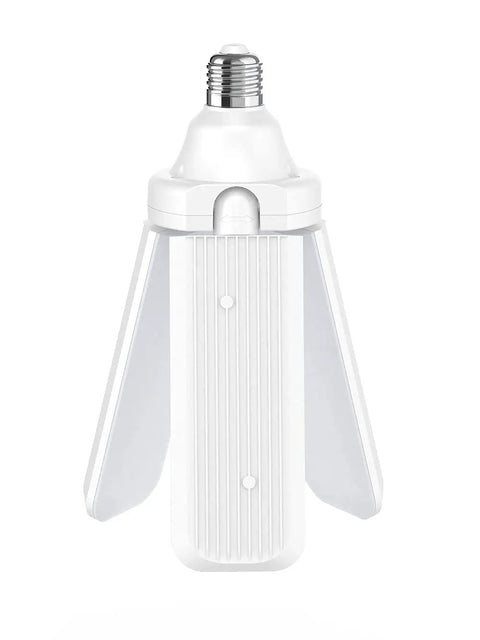 LED Garage Light 3 Panel Adjustable Screw In Shop Light Bulb E26 Base 4000 Lumens Non Dimmable 5000K Daylight Ceiling Light