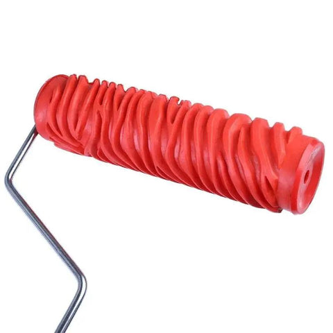 Game Changing Wall Embossing Roller For DIY Pros create dope textured finishes on interior paint jobs, red rubber roller