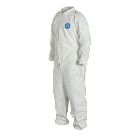 Disposable Protective Coverall With Elastic Wrists And Ankles And Hood White Large 25 Pack Comfortable Fit For Cleanrooms Painting And Construction Great For Any Job