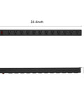 Wall Mount Power Strip With Twelve Wide Spaced Outlets, Aluminum Alloy Mount Socket With Switch, 1.6 inch height