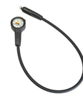 Compact Brass Case Diving Pressure Gauge With Metric Display, Rubber Boot And 34.5 Inch HP Hose, 0-300 Bar Readout In 50 Bar Increments