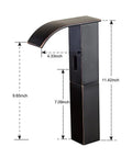 Touchless Matte Black Bathroom Sink Faucet With Sensor Hands Free Waterfall Flow Temperature Mixer Control Box Included Vanity Faucet For Modern Hygiene dimensions