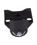 Rock Solid Four Pack 1.6 Inch Black Polyurethane Caster Wheels Heavy Duty Fixed Castors For Tool Carts And Workbenches Smooth As Glass No Scratch Fuss On Wood Floors, black metal mount with hole.