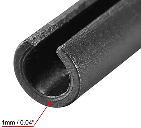 Close-up of 5Mm By 50Mm Slotted Spring Pin Kit DIY Friendly Plain Finish 65Mn Steel 50 Pc Assortment for small machine projects.