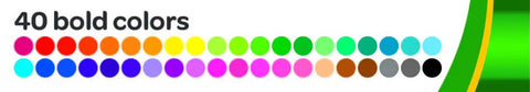 Ultimate Washable Broad Line Marker Haul 40 Pieces Assorted Brilliant Shades display of 40 bold color options for creative projects.