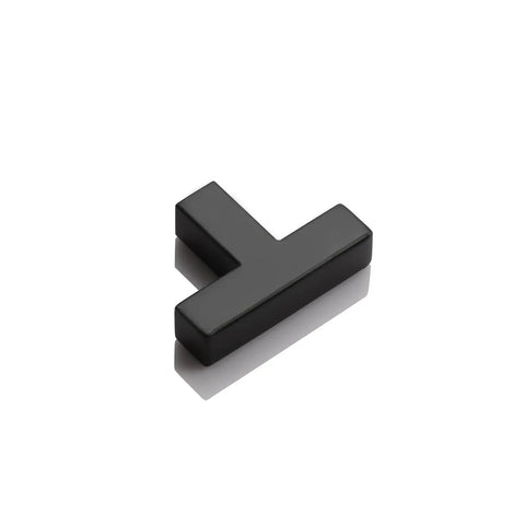 100 Pack Flat Black Stainless Steel Cabinet Knobs Square Corner Bar Handles For Kitchen Cabinets And Doors, 2 Inch Single Hole T Knob
