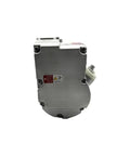 High End Electric AC Compressor For VW ID.3 ID.4 ID.6 visible from the side showing aluminum body and mounting points.