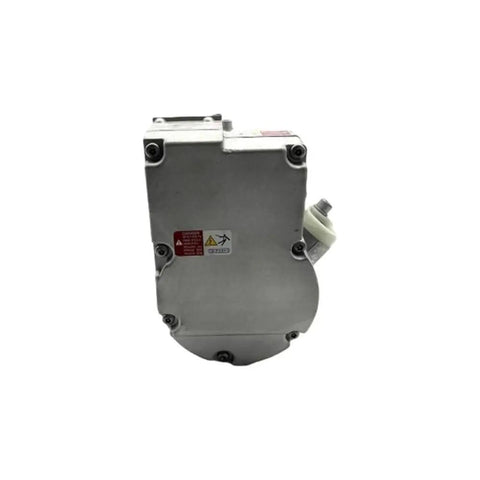 High End Electric AC Compressor For VW ID.3 ID.4 ID.6 visible from the side showing aluminum body and mounting points.