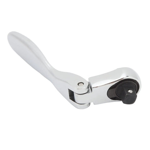 Close-up of Dual Head 72 Tooth Ratchet Wrench With One Hand Quick Release Socket Driver For Effortless Auto Repair Work.