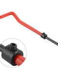 Close-up of a red handle threading tool from SAE Stainless 1/4-20 Inch Thread Repair Kit With Inserts And Tap For Auto Repair.