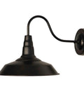 Side view of black gooseneck barn light fixture, Gooseneck Barn Lights Indoor Black Farmhouse Wall Sconces 2 Pack Rustic Industrial Wall Mount Lighting