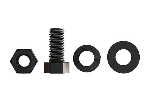 7/16-14 x 1 Inch Hex Head Cap Screw Set With Nuts, Flat Washers And Lock Washers, SAE Grade 5, Black Oxide Finish