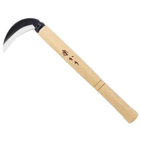 Beast High Carbon Steel Japanese Style Weeding Sickle With 3 Inch Blade And 10 Inch Beech Wood Handle Balanced For One Hand Durable