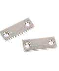 8 Pack Slim Magnetic Cabinet Catch Latches For Doors, flush mount silver hardware with strong hold, two pieces close-up