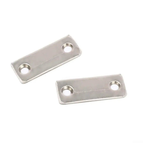 8 Pack Slim Magnetic Cabinet Catch Latches For Doors, flush mount silver hardware with strong hold, two pieces close-up