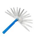 Top Shelf Feeler Gauge Set With Rock Solid Stainless Steel Blades for accurate gap measurements, displaying various thickness sizes.