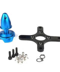 Pro Grade Brushless Motor Set With 550KV 760KV And 800KV components including blue spinner and mount for RC drones