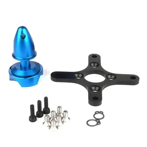 Pro Grade Brushless Motor Set With 550KV 760KV And 800KV components including blue spinner and mount for RC drones