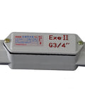 Explosion-proof aluminum junction box, silver, for 3/4 in threaded conduit