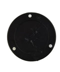 50mm x 12mm Round for spirit Level, black plastic bubble level base with alignment holes on surface.