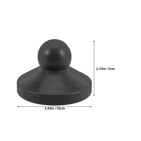 Heavy Duty 2 Pack Patio Umbrella End Cap Replacement Kit With Black Plastic Finial Caps And Secure Fasteners For Garden Parasols Plus Weatherproof Sturdy Easy Install Market Umbrella Tips, 3.93in x 2.75in black plastic cap