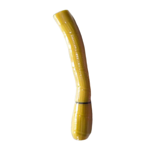 Dope Ergonomic Fencing Foil And Epee Handle With Curved Grip, 7.28 Inch Portable Yellow Accessory, Sturdy Rubber Construction