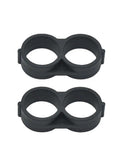Close-up of two black plastic Twenty Pcs Three Quarter Inch Drip Irrigation End Cap Plugs Universal Fit Tight Seal Built To Last End