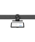 BossLevel All In One Video Conference Hub With Touch Controller Graphite Finish For Modern Workspaces, featuring camera and control interface.
