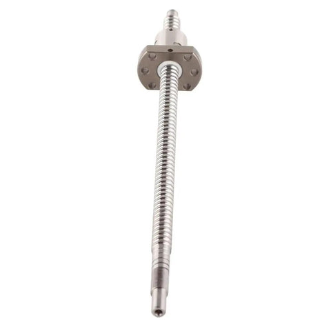 Upgrade Your Cnc Shop With This Killer 1 Set SfU1204 Rolled Ballscrew And AntiBacklash Ballnut Combo For Smooth HighEfficiency Precision Machining Projects, showing a close-up view of a stainless steel SFU1204 rolled ballscrew.