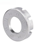 Close-up of Two Pack Spoke Wrenches In Hardened Steel, 8 Way Rim Truing Tool displaying size markings for wheel tension adjustments
