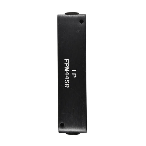 Side view of Aluminum Pencil Manifold 3/8 In FPT Inlet To 1/4 In FPT Outlets Rectangular Air Distribution Block For Quick Tool Hookups