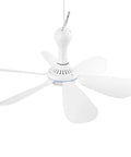 Small USB Ceiling Fan With 6 Detachable Blades, Portable Air Circulator 5V hanging with six white blades