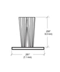Commercial Storefront Door Pile Weatherstrip, 0.25 inch profile showing dimensions, flexible polypropylene material.