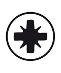 Graphic symbol for a Phillips screw head, associated with 84 Piece SW 2.5 Hex Socket Screws With Ball End Vario Blade Hardware Set