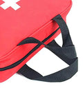PAXLAMB red first aid bag with black nylon handle and zippered opening.