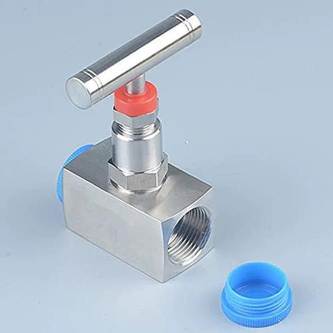 YACO stainless steel needle valve, 1/2" NPT, high-pressure, T-handle