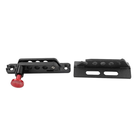 Badass Quick Release Roll Bar Fire Extinguisher Mount Holder Bracket Kit For Offroad Rigs And Jeep Trucks showing black aluminum bracket with red release knob.