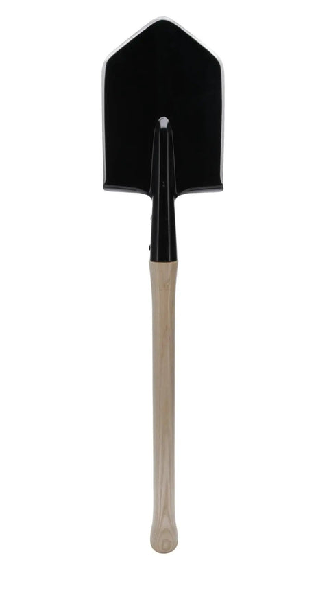 Spetsnaz Tactical Camp Shovel Heavy Duty Entrenching Tool with hardwood handle, ideal for camping and survival outdoors.