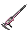 Digital Caliper, 0-150mm Range with 0.1mm Resolution, shown in pink with large LCD reading 180mm.