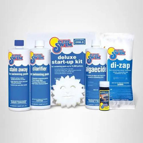 Pre Measured Pool Opening Kit For Up To 35,000 Gallons With Sodium Dichlor Clarifier And Algaecide for Above Ground and In Ground Pools